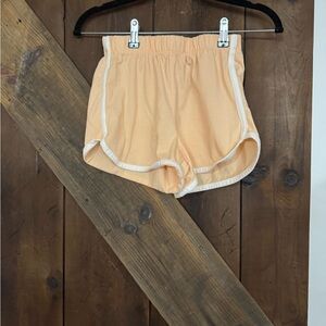 4/$12 Wound Up Coral Athletic Shorts with Ivory Trim